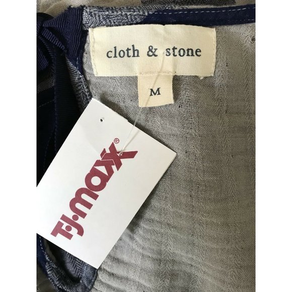 NEW CLOTH & STONE Sz M GINGHAM BELL SLEEVE TIE - Picture 10 of 11